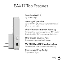 Vista 6 de NETGEAR Extensor de alcance WiFi 6 (EAX17) - Amplificador y repetidor de señal inalámbrica de doble banda AX3000 (hasta 3.0 Gbps de velocidad)