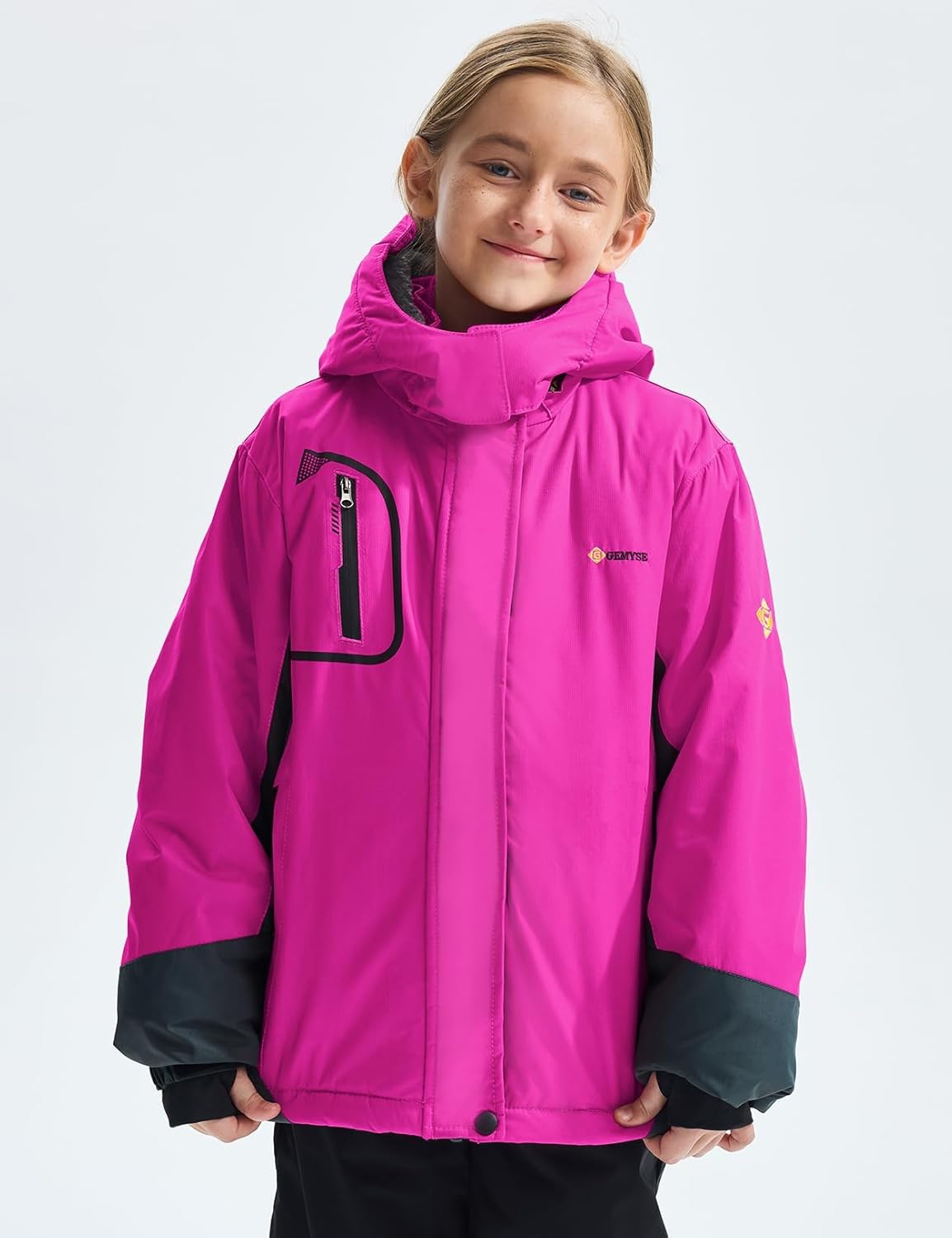 GEMYSE Girl's Waterproof Ski Snow Jacket Windproof Winter Jacket with Hood - Image 2
