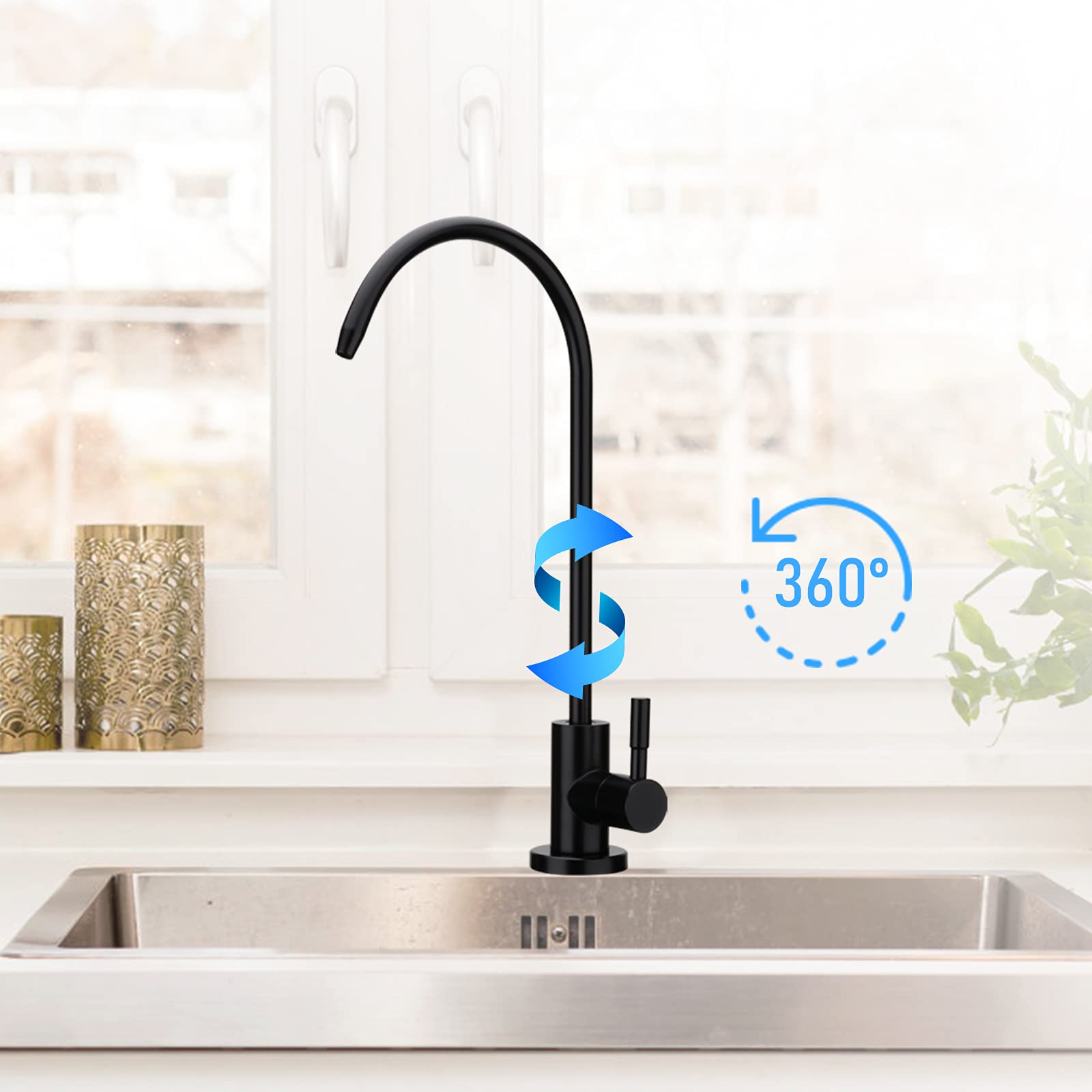 Heyalan Umkehrosmose-Wasserhahn – SUS304 Edelstahl, Gebürstetes Nickel