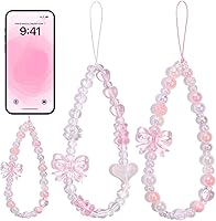 Vista 16 de 4 dijes estéticos para teléfono, correa de muñeca Y2K para teléfono celular, lazo de oso, mariposa, flor, corazón, estrella, accesorios de cadena