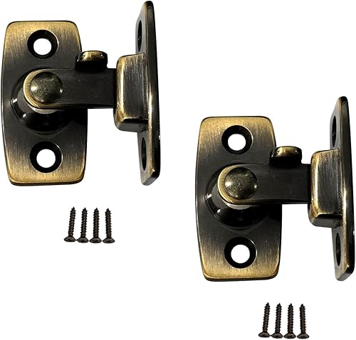 Miniatura 12 de QCAA Barra de obturador/pestillo de puerta de latón macizo, 7/8" x 2-3/32", latón pulido, paquete de 2, fabricado en Taiwán