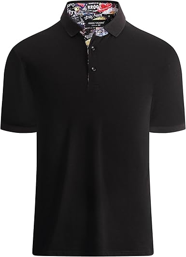 Alex Vando Mens Polo Shirts Short Sleeve Regular Fit Fashion Designed Shirt