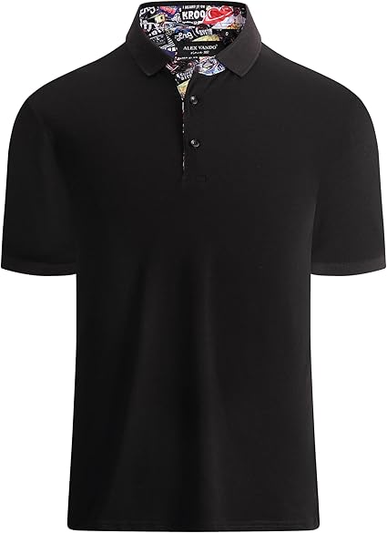 Alex Vando Mens Polo Shirts Short Sleeve Regular Fit Fashion Designed Shirt