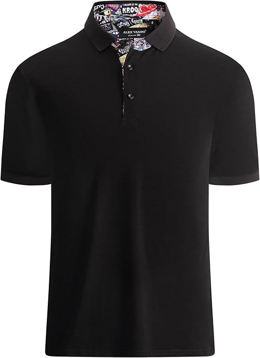 Alex Vando Mens Polo Shirts Short Sleeve Regular Fit Fashion Designed Shirt