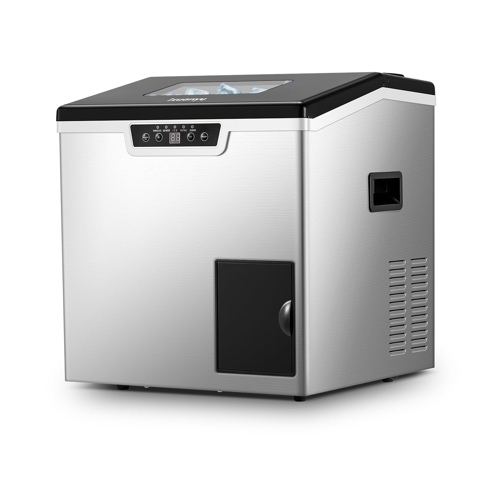 Huanyu Commercial Ice Maker Ice Crusher 2 in 1 Ice Maker e Shaver Machine, 20 kg/Day High Output, 3 modalità di fornitura d'acqua, spessore del ghiaccio regolabile, auto-pulizia automatica