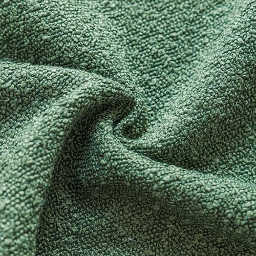 Image of Foindtower Set of 2, Decorative Textured Boucle Throw Pillow Covers Accent Solid Pillow Cases Neutral Cozy Couch Cushion Case for Chair Sofa Bedroom Living Room Home Decor 24 x 24 Inch Hunter Green