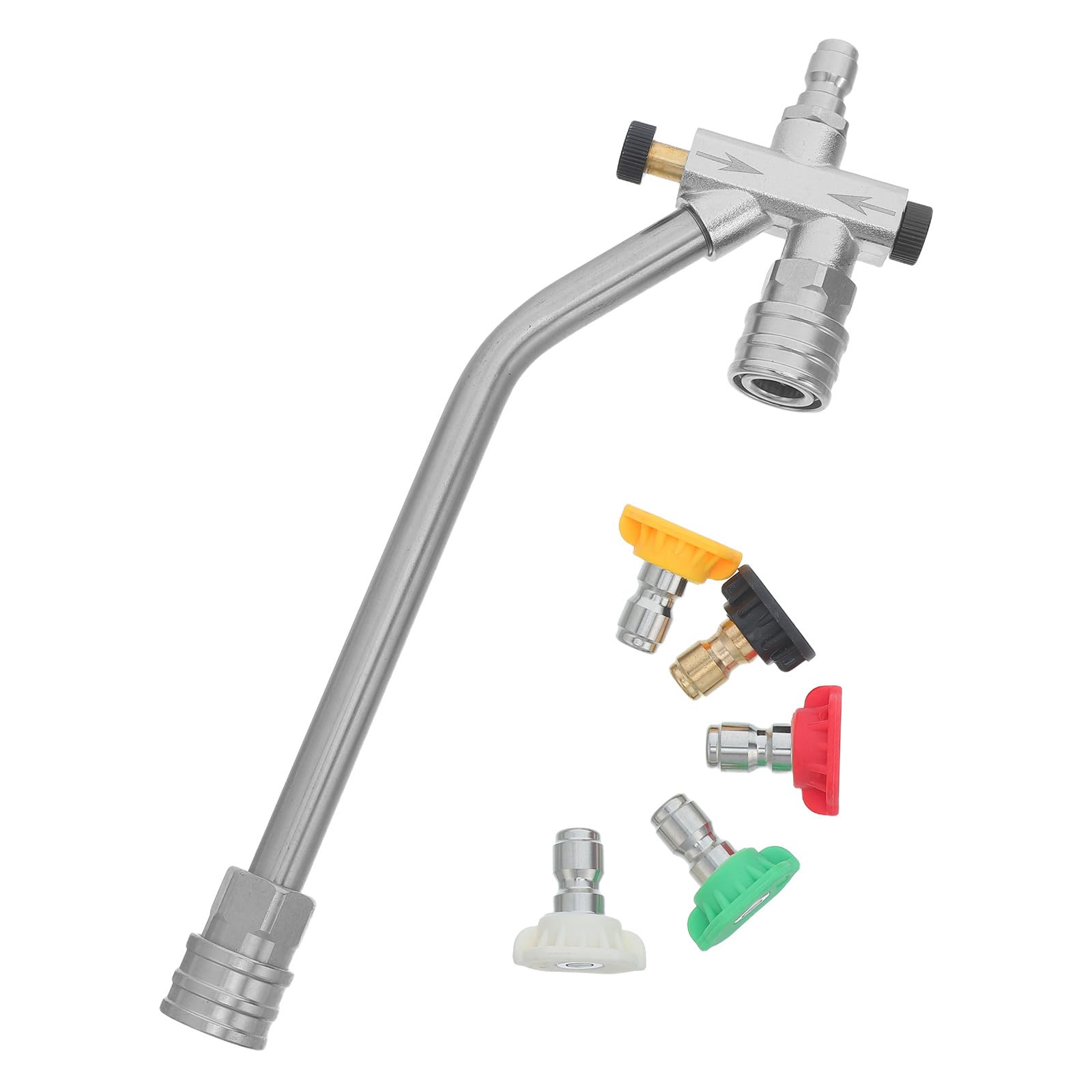 KICHOUSE 1 Set di accessori per idropulitrice: attacco per idropulitrice ad alta pressione con tubo da 1/4 di pollice e ugello a sgancio rapido per giardinaggio, pulizia esterna e cura dell'auto.