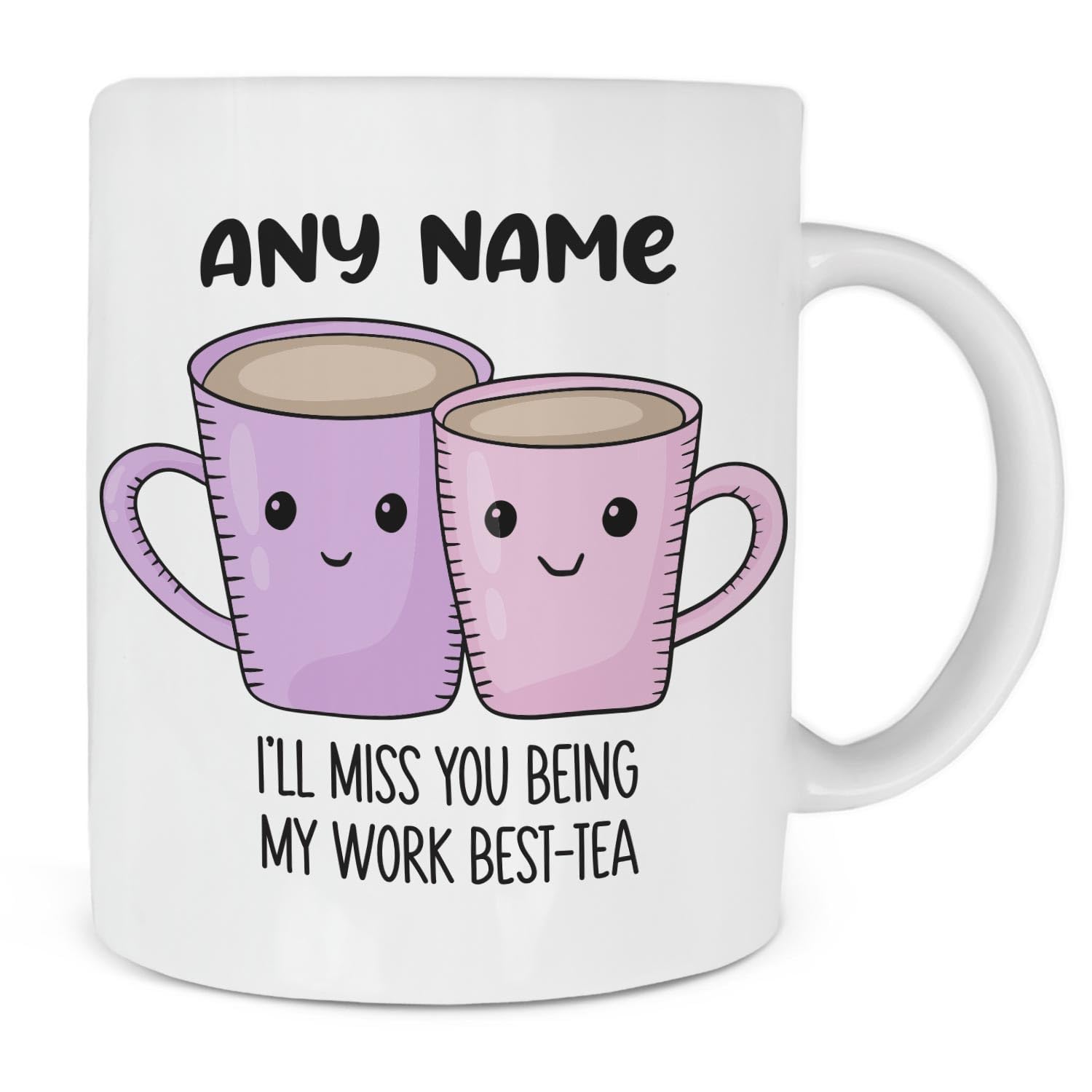 Personalised I'll Miss You Being My Work Best-Tea Mug, Leaving Gift for Colleagues Bestie BFF, New Job Mug for Men Women Coworker Manager