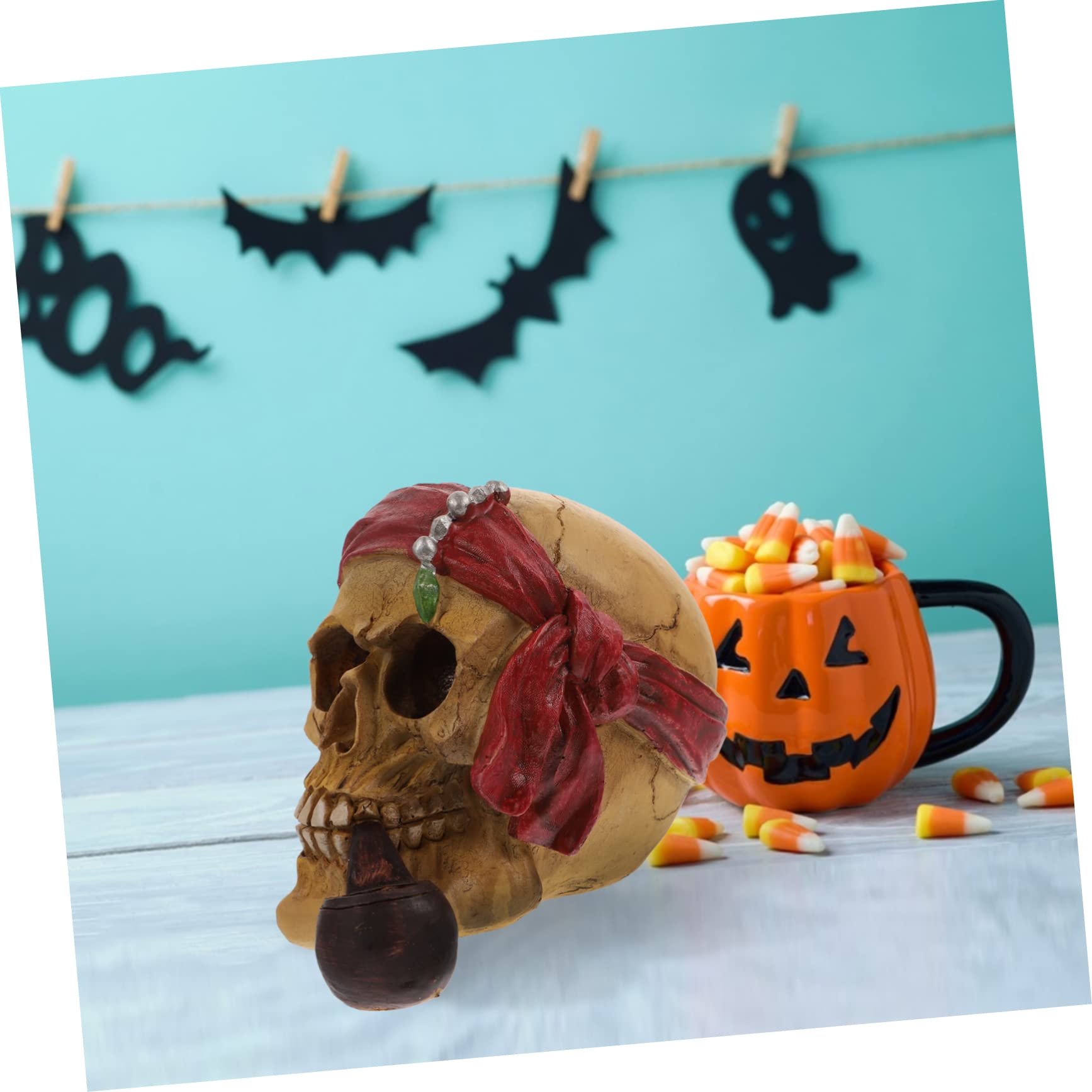 Cabilock 2 Pezzi Decorazione Teschio Decorazioni Scheletro Pirata Halloween Decorazione Per La Casa Per Feste Creativa Teschio Per La Casa Artigianato