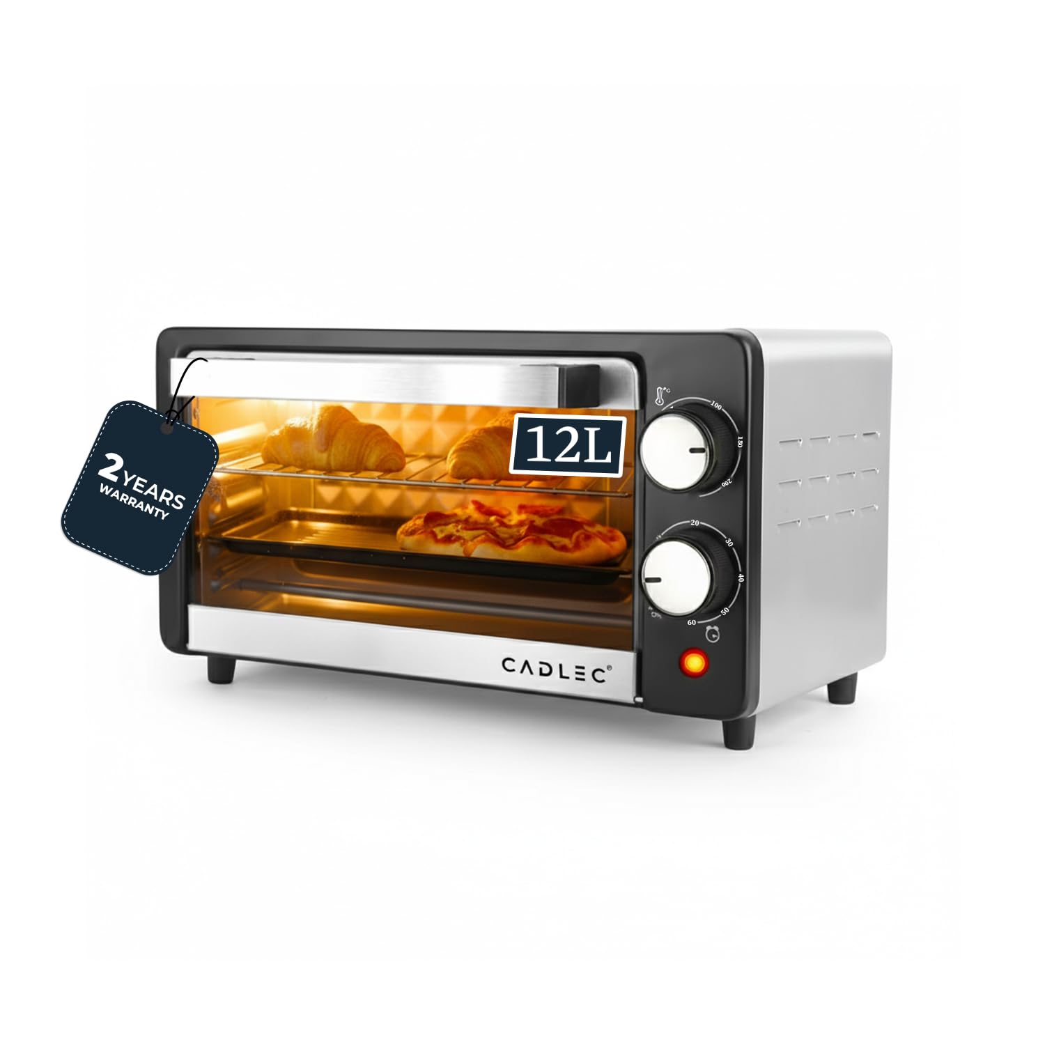 Cadlec Cruise_5 Multi-Function OTG for Kitchen, 12 Litre, 1000W, Oven Toaster Griller, Adjustable Temperature & Timer, Bake, Grill & Toast, Oven for Baking - Silver-image-36