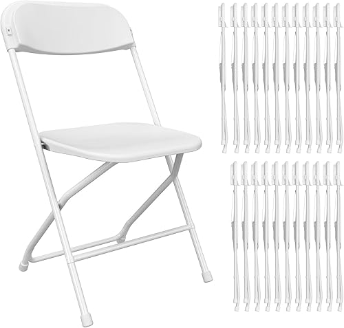Miniatura 38 de Paquete de 10 sillas plegables negras, sillas plegables de fiesta, silla plegable de plástico para exteriores, asiento comercial apilable para Negro