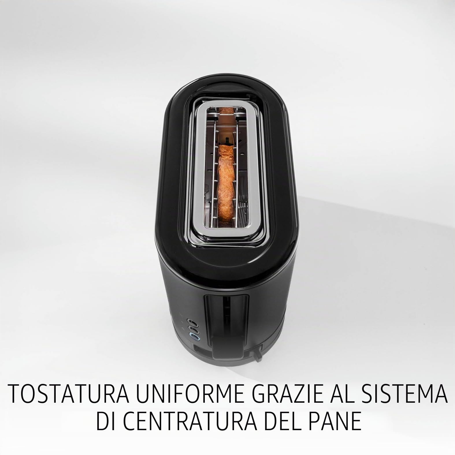 WMF Küchenminis - Tostapane a 1 fetta con inserto per panino, per 1 disco XXL, funzione scongelamento, tostapane a fessura lunga con 7 livelli di doratura, 600 W, in acciaio inox, nero opaco