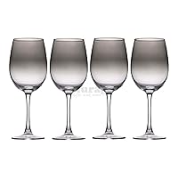 alpina Bicchieri da vino – 4 pezzi – 360 ml – Trasparente con effetto fumo