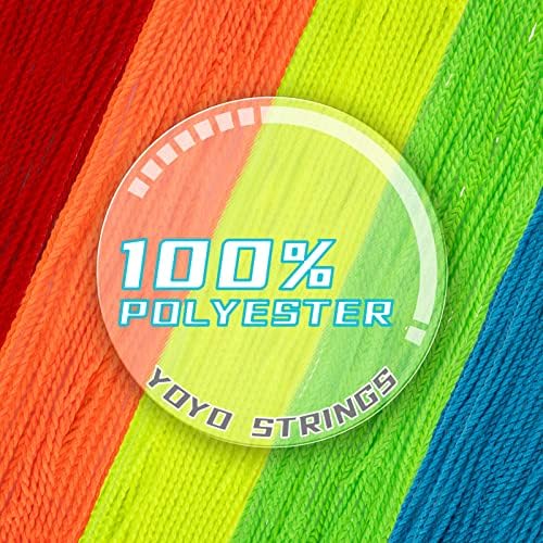 Yoyo Strings Professional 100% Polyester, Yoyo String for Responsive or Unresponsive Yoyo, Yo-yo String Pack of 25 - Yellow, Green, Blue, Orange, Red