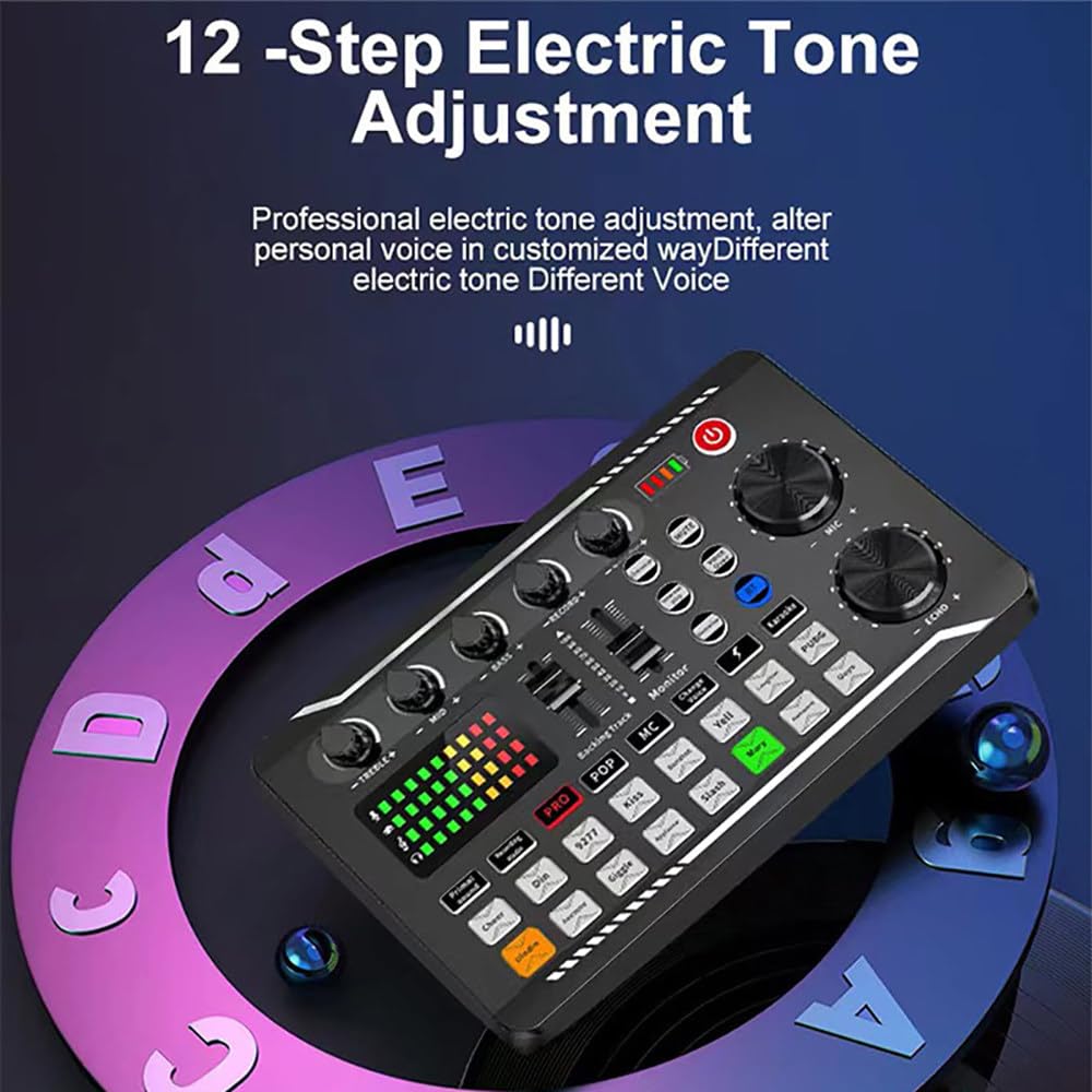 Mini Tablero Mezclador De Sonido Con Bluetooth Cantilever,Con 8 Modos,12 Tonos Eléctricos,4 Cambios De Sonido,16 Efectos De Sonido,Tarjeta De Sonido Para Transmisión En Vivo,Combo1