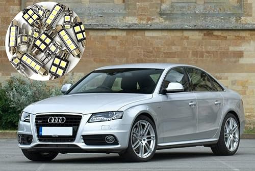 Canbus - Kit de luces LED para interior de coche, 20 unidades, sin errores, 6000 K, compatible con Audi A4Quattro 2002-2008, equipado con sistema de