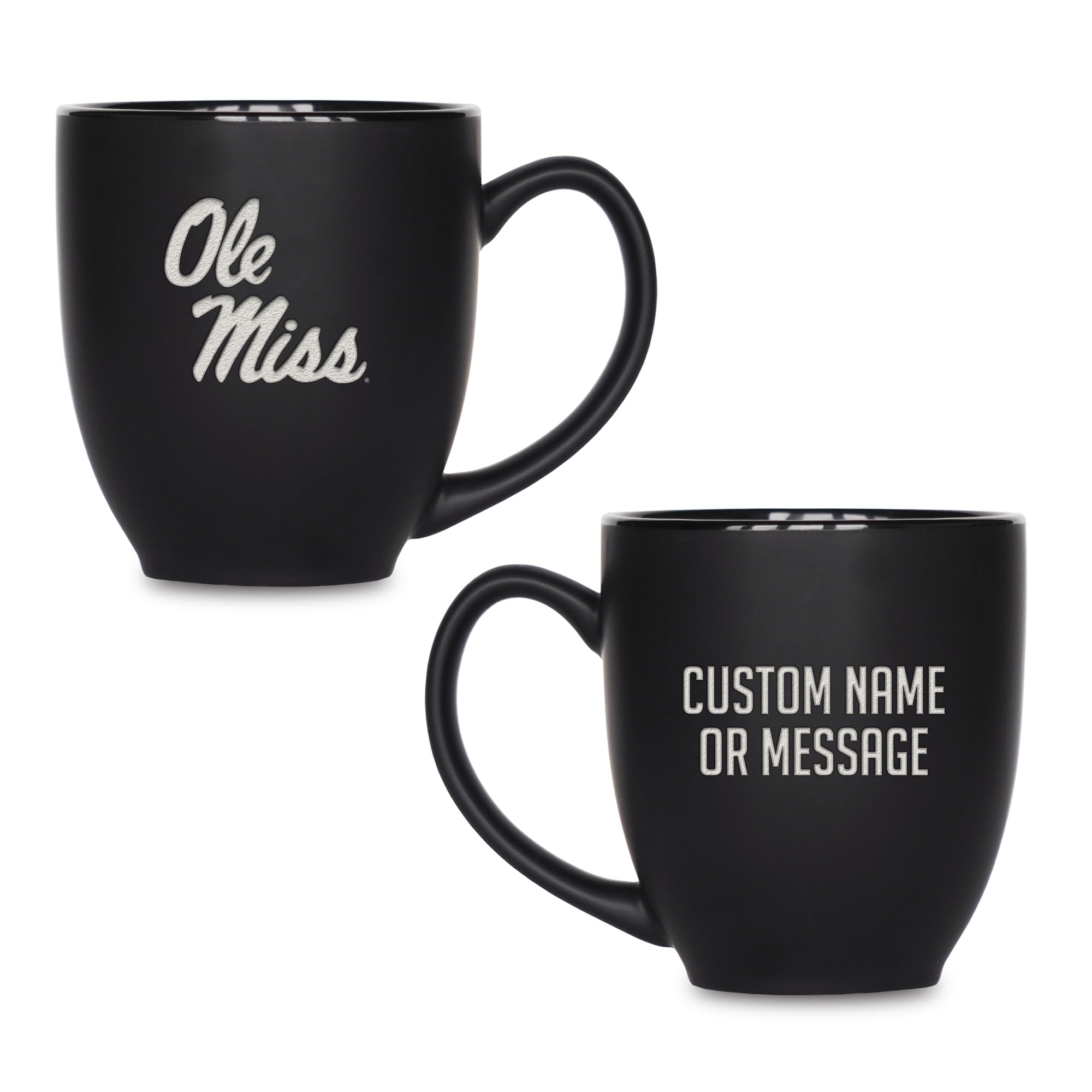 Rico Industries NCAA Primary 15-Oz Personalized Matte Black Bistro Mug - for Hot or Cold Drinks