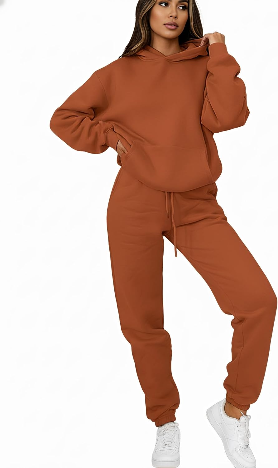 PAODIKUAI Women 2 Piece Outfits Hoodie Sweatsuits Set Sweatpants Long Sleeve Sweatshirt Matching Joggers Tracksuit Sets - Image 3