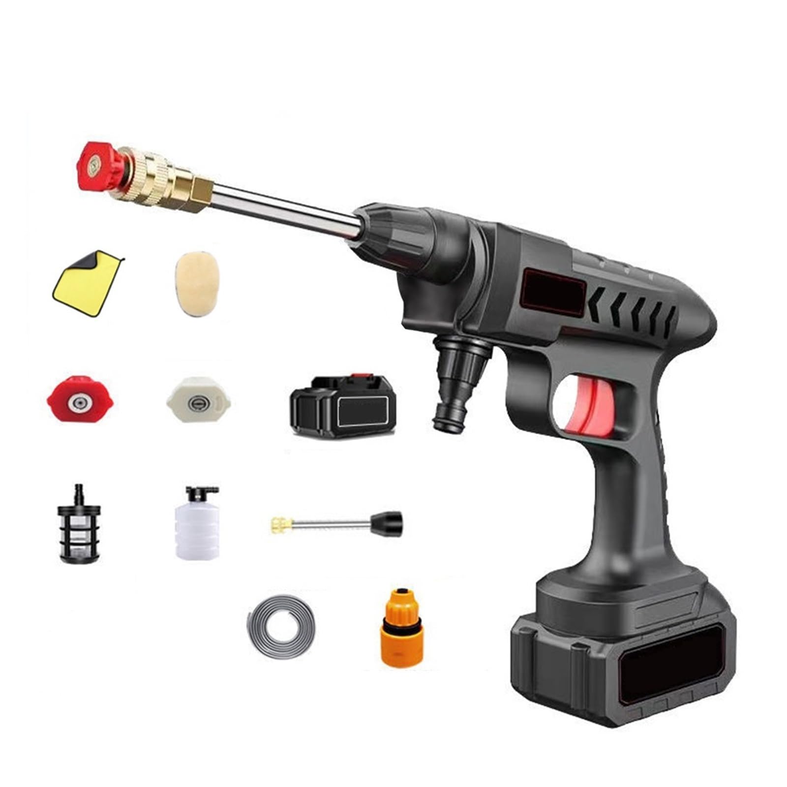 60BAR 30000mAh Idropulitrice for Auto Ad Alta Pressione Senza Fili Autoadescante Sostenere Il Lavaggio 300W Pistola Acqua for con Batteria agli Ioni di Litio Pulizia Efficiente
