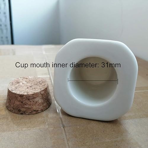 Miniatura 4 de 2 piezas de material de porcelana Dappen Dish con tapa de madera suave Arte de uñas de polvo acrílico Herramientas de arte de uñas Taza de porcelana