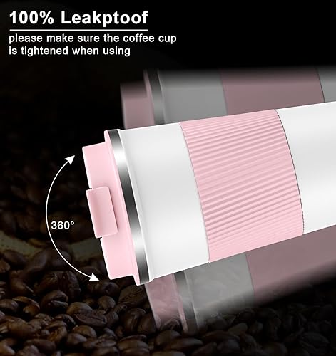 Miniatura 125 de Taza de café de 12 onzas – Taza de viaje aislada a prueba de derrames con tapa a prueba de fugas, taza de café de viaje de acero inoxidable al