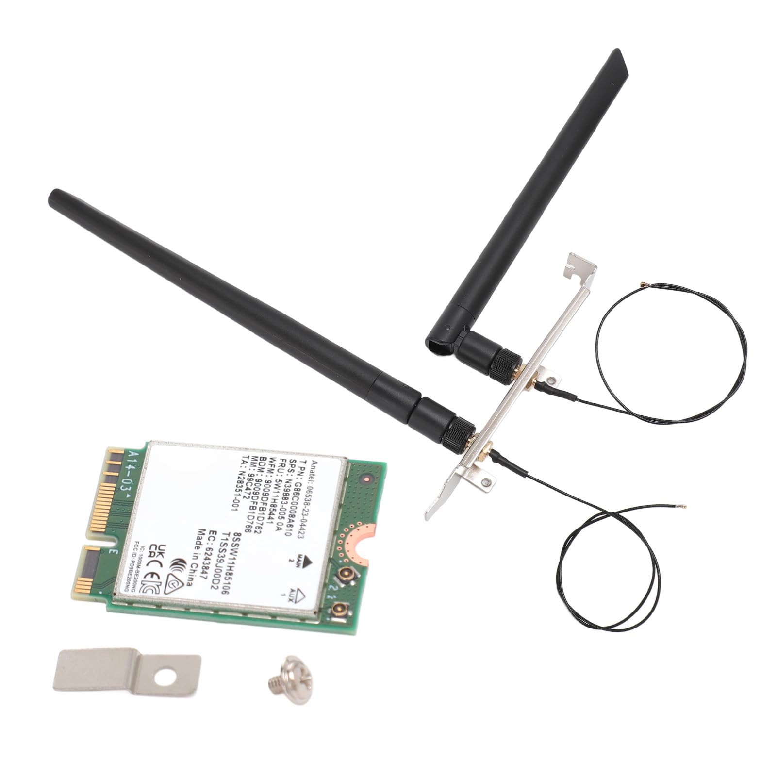 KIMISS Scheda WiFi 7 BE200NGW 2.4G 574Mbps 5G 2400Mbps 6G 5800Mbps MU MIMO Scheda di Rete con 5.4 per 10/11, OS (WiFi 7 con antenna e staffa)