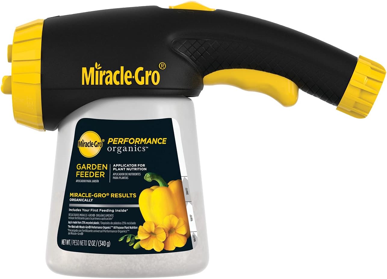 Performance Organics Garden Feeder, 12 oz. - Includes First Feeding of Miracle-Gro Performance Organics Plant Nutrition Inside - Feed Vegetables, Flowers and Herbs While Watering