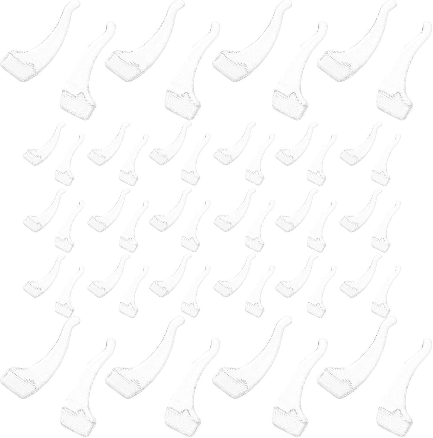 Kichvoe 50 Pairs Silicone Eyeglass Ear Grips Anti Slip Comfortable Adjustable Fit Glasses Ear Hooks Retainers for Outdoor Sports Eyewear Protection