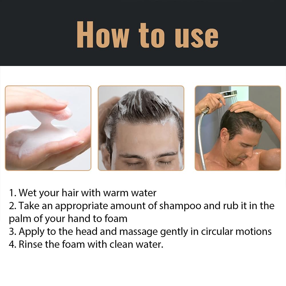 Champú activador de raíz para hombres pérdida de cabello espesor repara suaviza fortalece