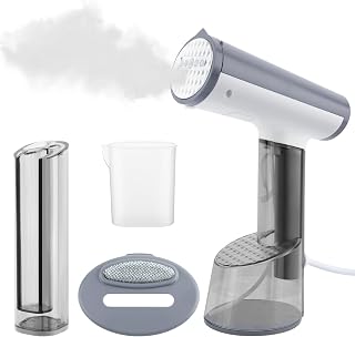Augot Steamer for Clothes, Portable Clothes Steamer, 1500W Handheld Garment Steamer, Travel Steamer for Clothes with 300ml & 80ml Detachable Water Tanks, 10S Fast Heat-Up Fabric Wrinkle Remover (Grey)