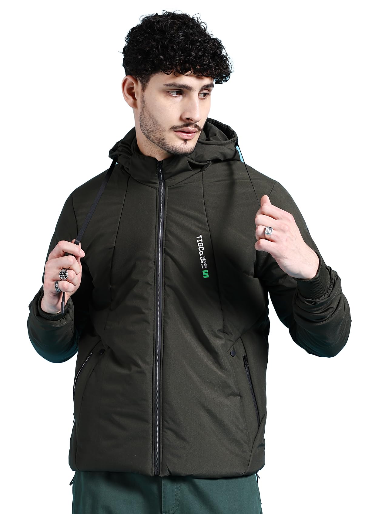 the indian garage co Men Polyester Standard Length Regular Fit Solid Bomber Jackets-picture-22