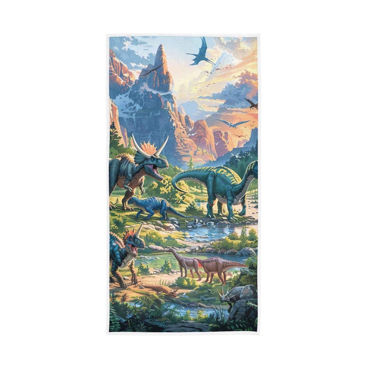 HUYGD Various Dinosaurs Hand Towel, Hand Towels and Wash Cloths for Bathroom 15 x 30 Inches