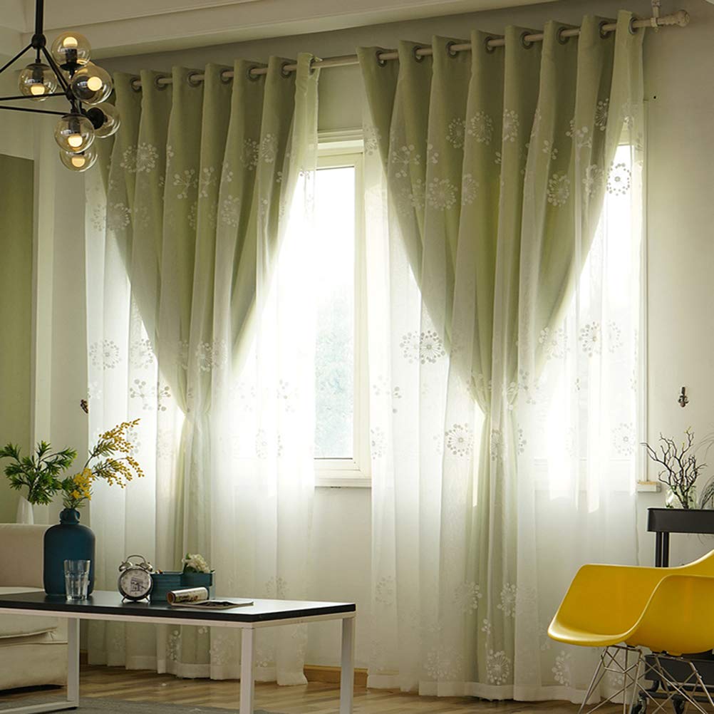 Cortinas opacas térmicas con gasa bordada rosa que aíslan del frío y decoran con elegancia