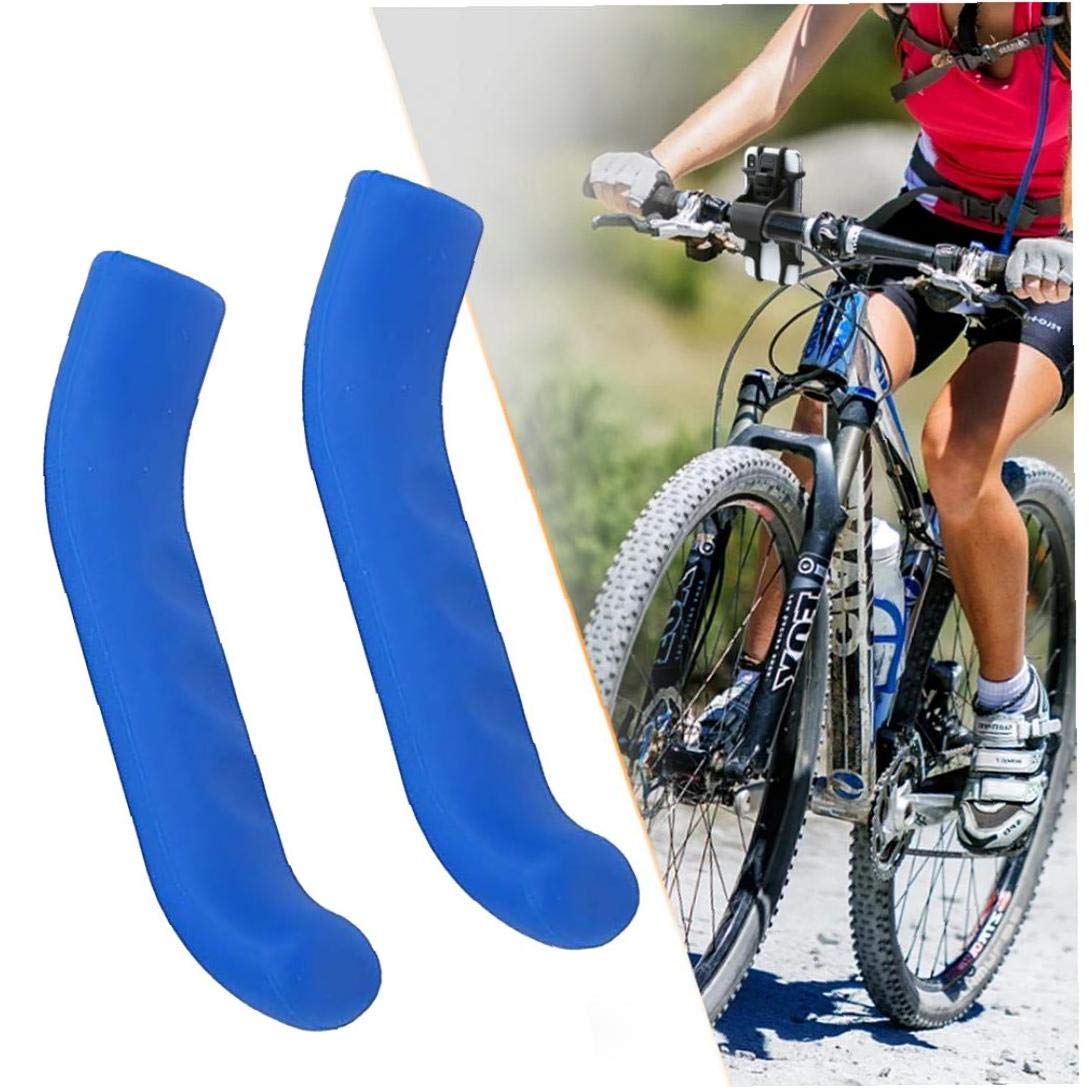 1Pair Silicone Bicycle Brake Handle Sleeve Anti-slip Handle Protector Mountain Road Bike Brake Lever Protection Cover(Green)