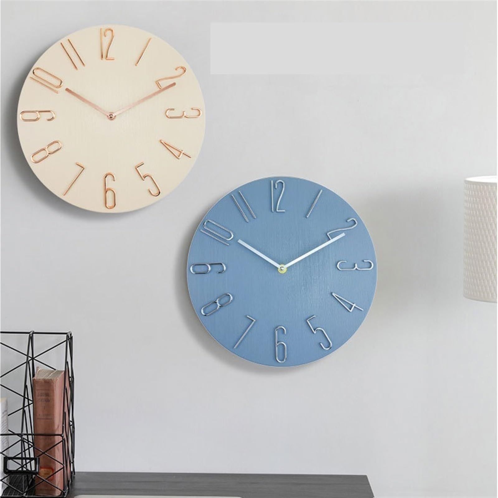 Wanduhr Moderne einfache leichte Luxus Wohnzimmer Studie Schlafzimmer Quarz Wand-montiert kreative stille runde Wanduhr(Purple)