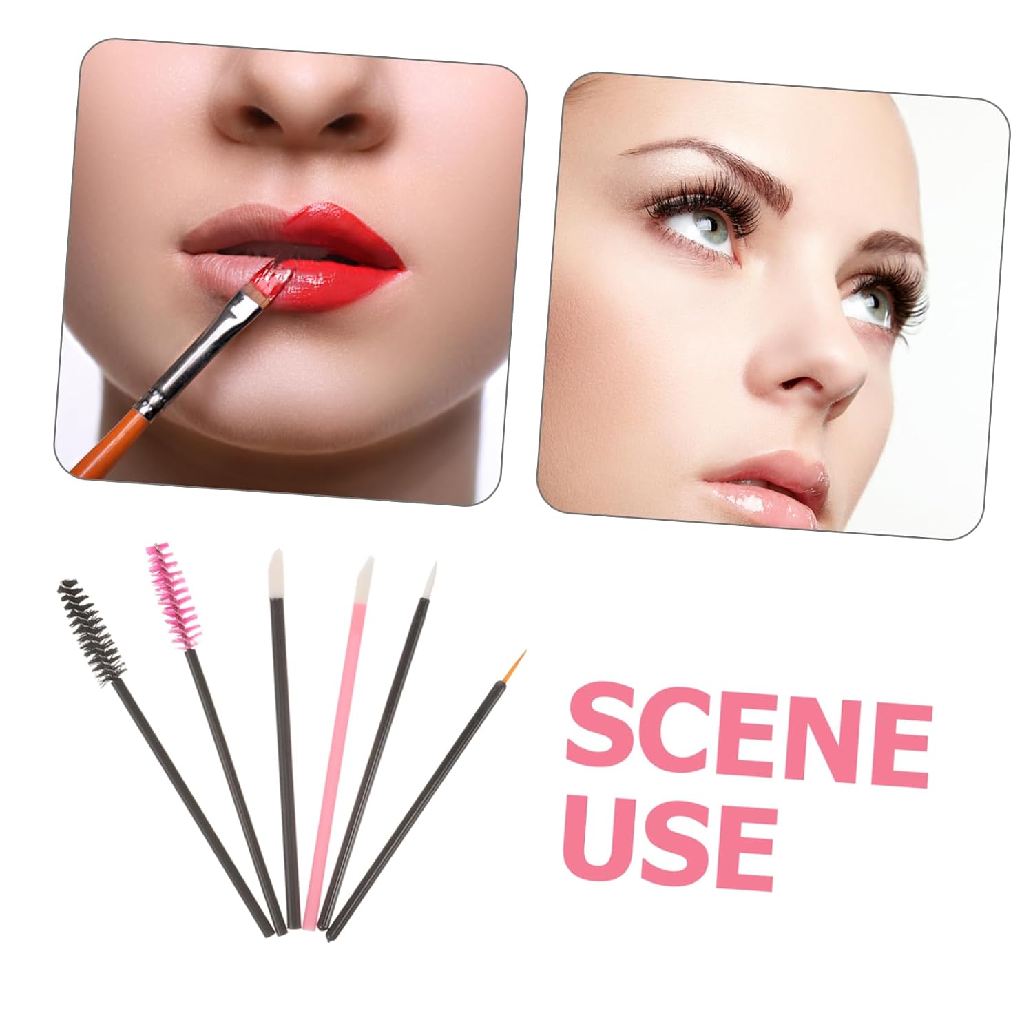1set Eyelash Brush Applicators and Lip Brushes Portable Makeup Tool Kit for Eyelash Extensions Mascara and Eyebrow Grooming Compact