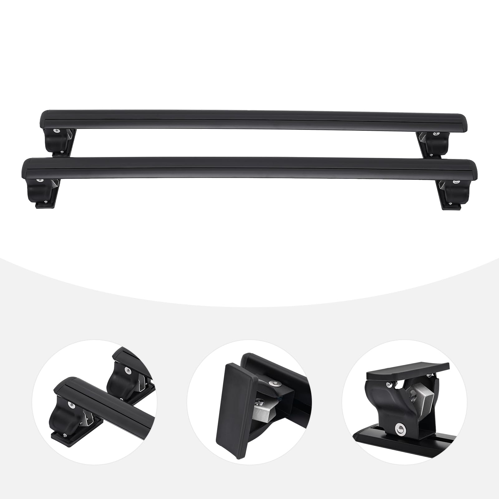 Baca universal de 130 cm, barras transversales, techo de coche con cerradura, soporta hasta 75 kg