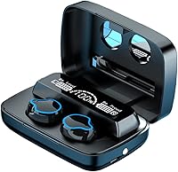 Vista 1 de TWS Auriculares Bluetooth, auriculares inalámbricos estéreo HD con cancelación de ruido, auriculares Bluetooth 5.1, 180 horas de reproducción, funda