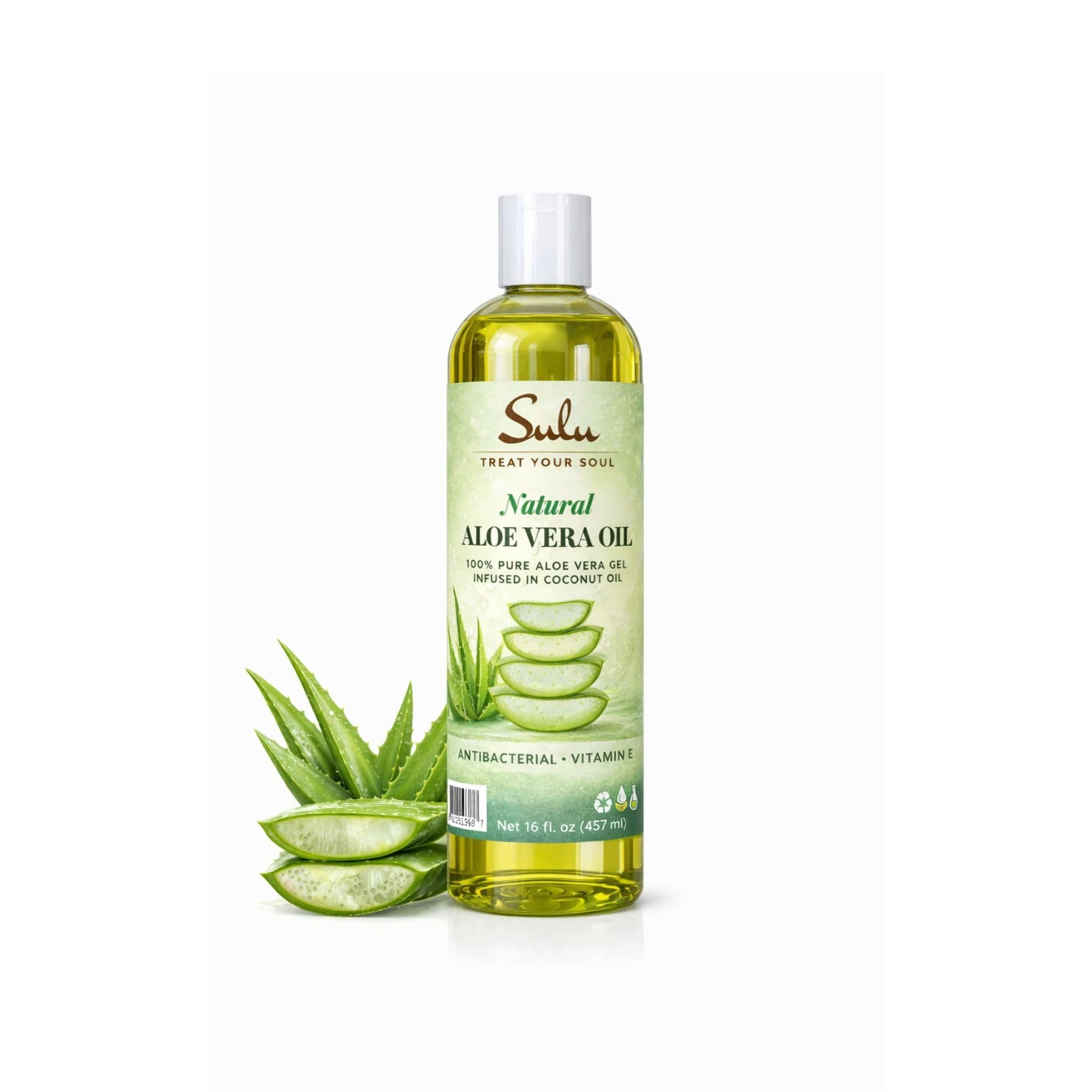 SULU ORGANICS Pure Cold Pressed Unrefined All Natural Aloe Vera Oil (12 oz)
