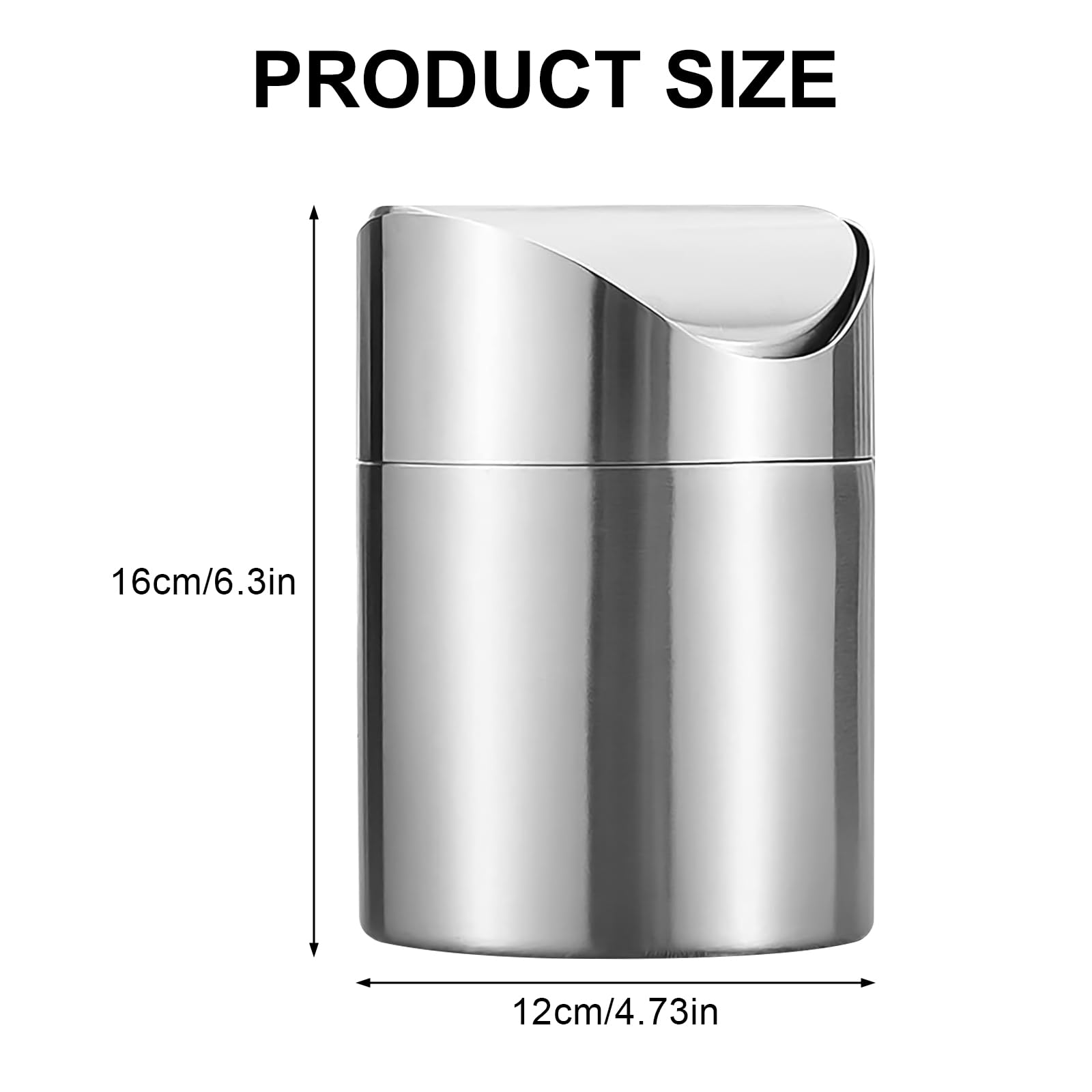 Cestino Da Scrivania 2L Con Coperchio Pop-up - Mini Pattumiera Per Tavolo, Ufficio, Casa