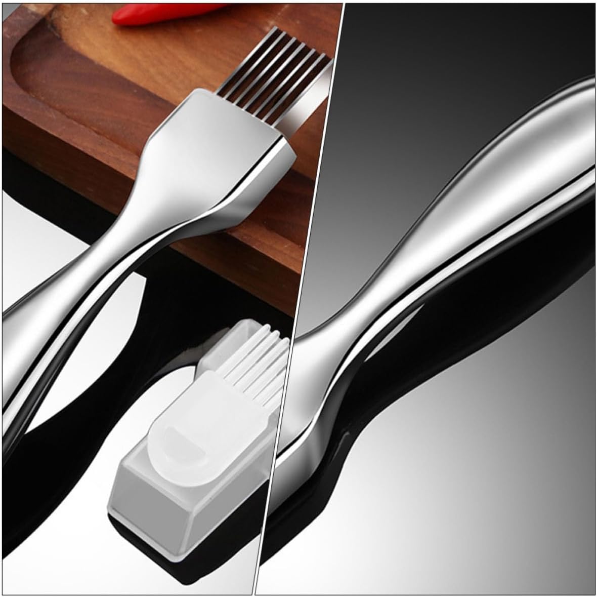 Levemolo Scallion Cutter Vegetable Slicer Stainless Steel 2pcs with Comfortable Handle and Easy to Clean Design, Multifunctional for Kitchen Use