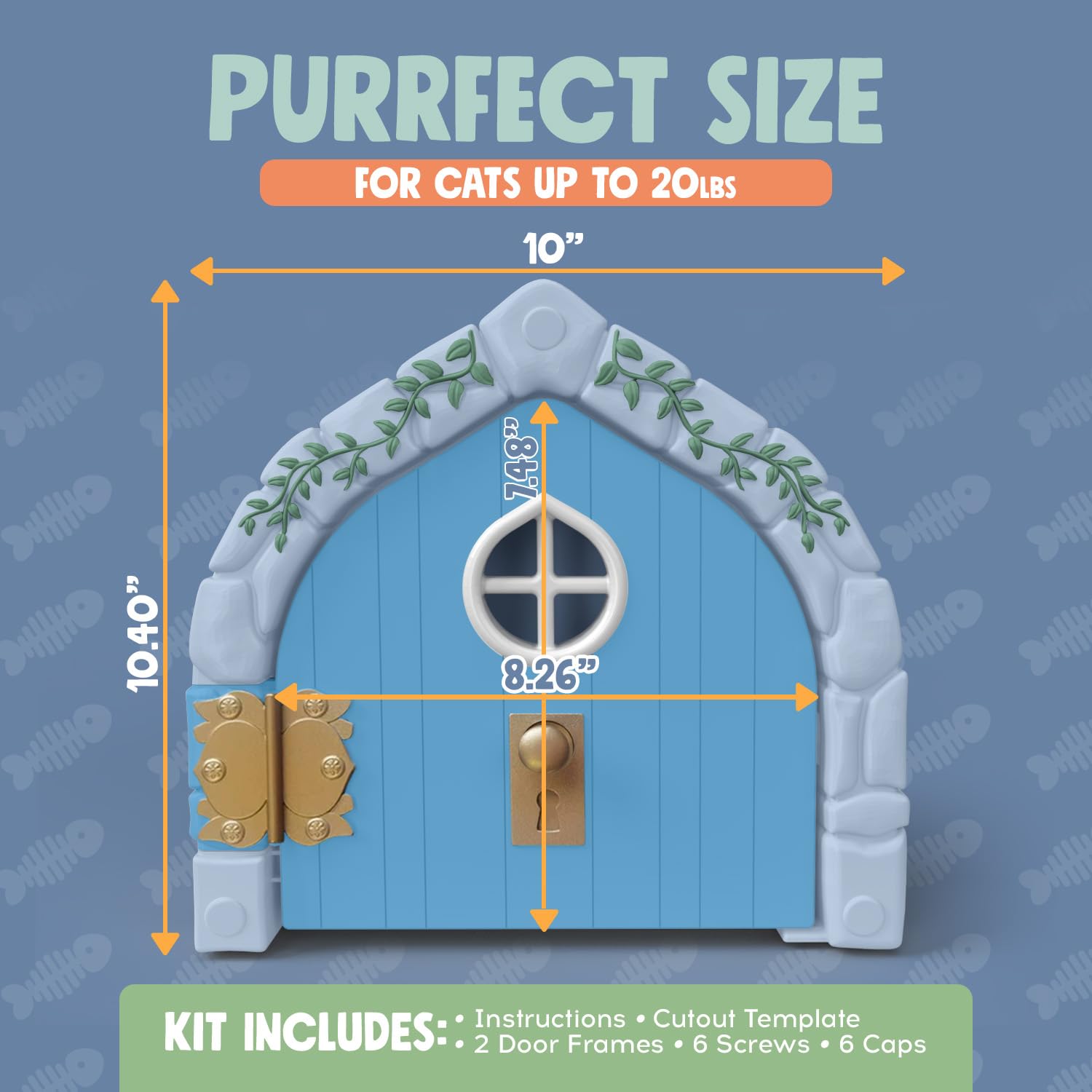 Fairy Porte intérieure pour Animaux domestiques – Grande Porte pour Chats jusqu'à 9 kg, Durable et Polyvalente pour Chaton à Noyau Solide ou Creux, Trou pour Chat élégant, Confortable, Facile à