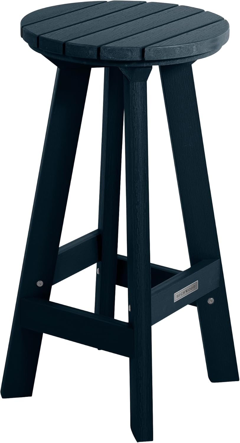 highwood Birch Collection Round Bar Height Stool, Eucalyptus