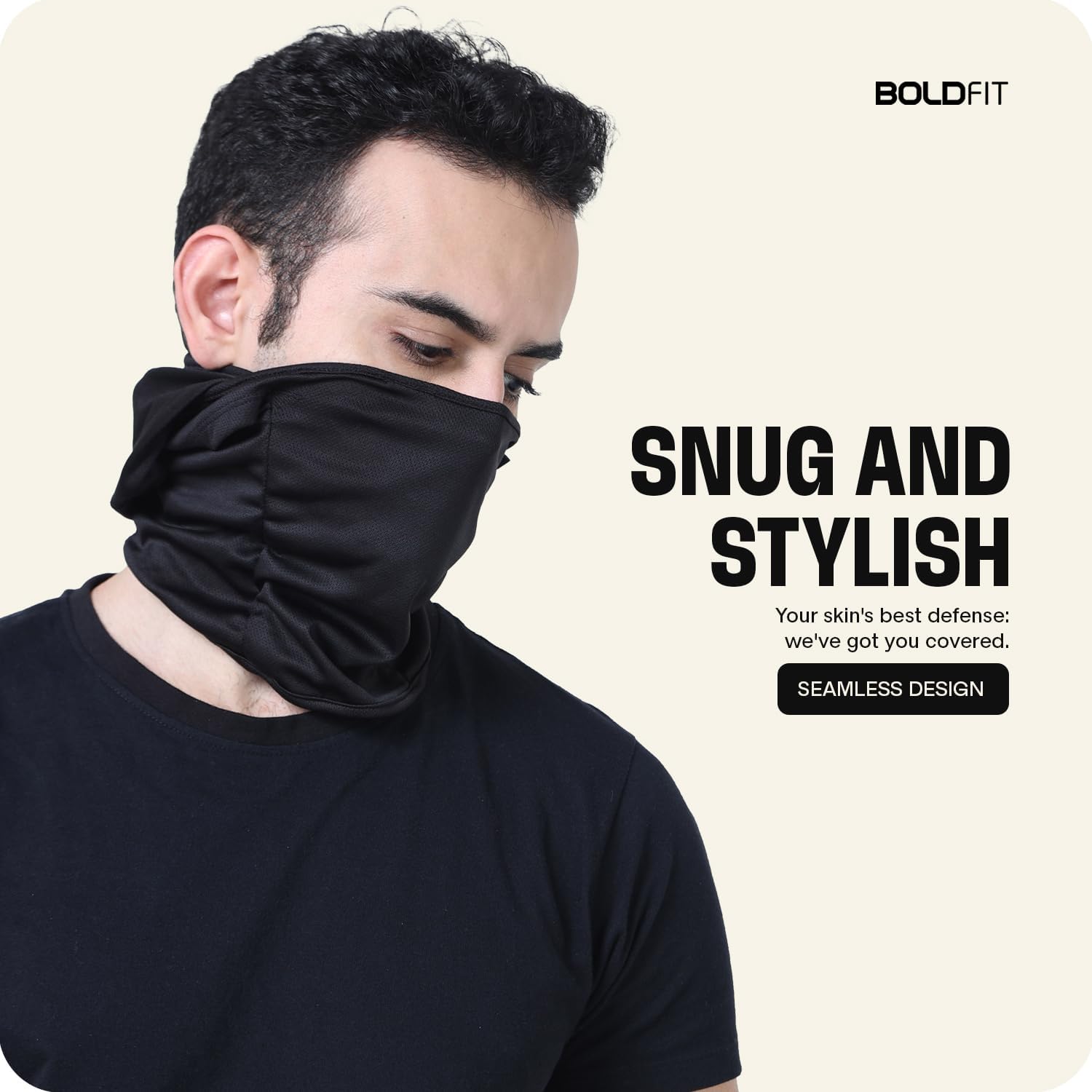 Boldfit Full Face Helmet Mask Face Mask for Bikers in Riding, Balaclava Full Face Mask Balaclava for Men Black Mask for Bike Riding and Cycling Accessories Mask for Men & Women Full Face Helmet Mask