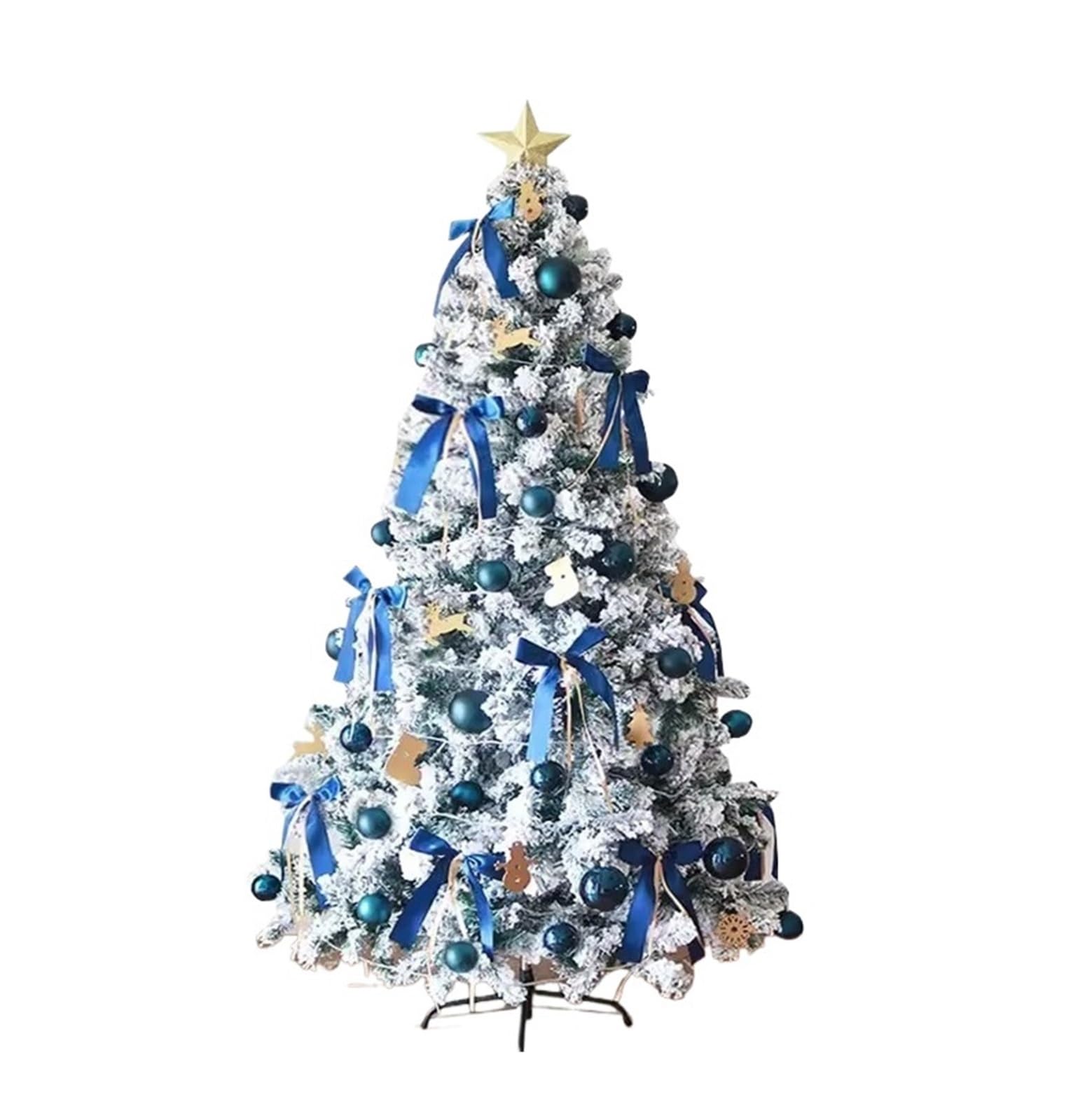 Sapins de Noël artificiels pré-éclairés de 1,5 m, floqués Blancs, for décoration intérieure et extérieure