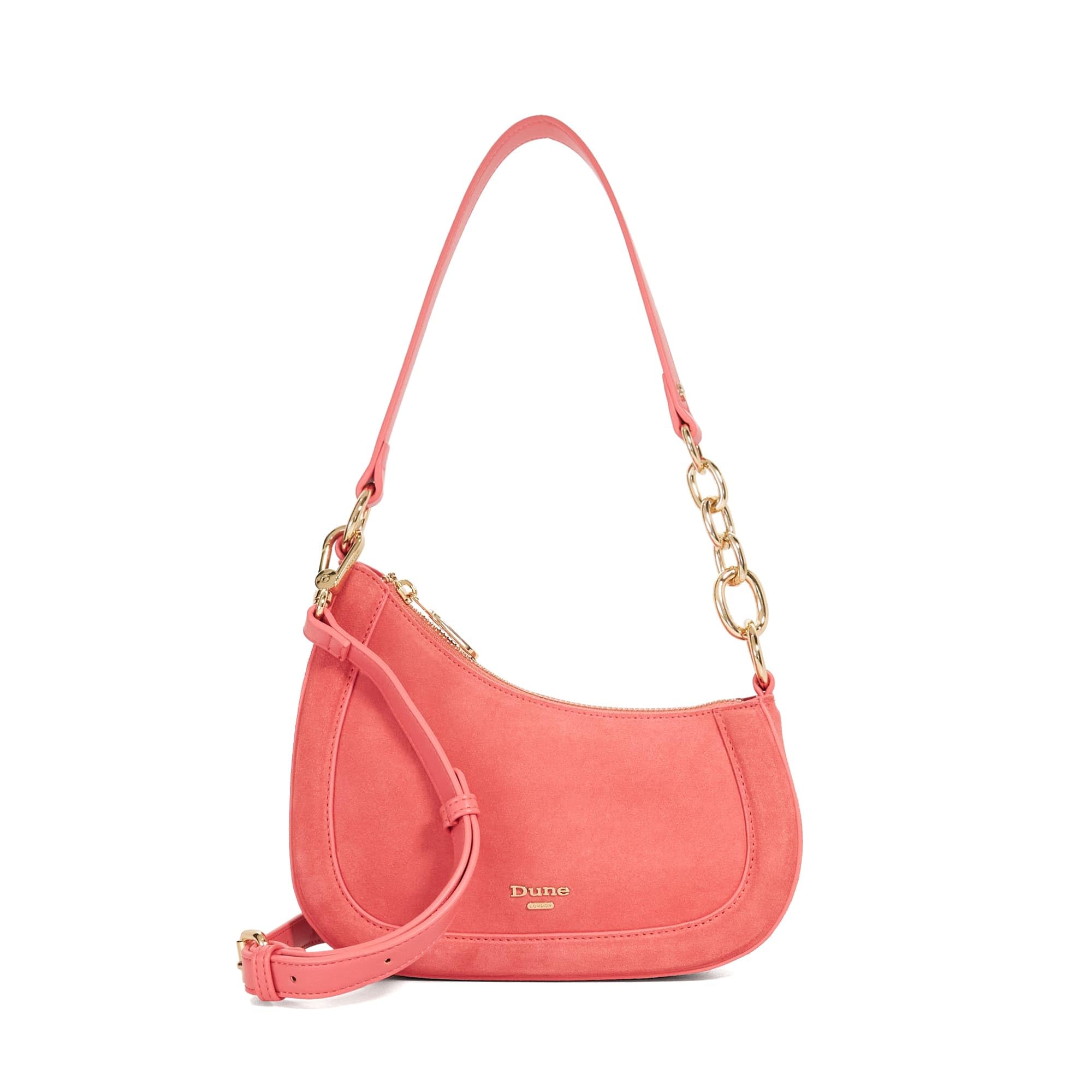 Dune London DIRECTION Chain Detail Shoulder Bag One Size Suede