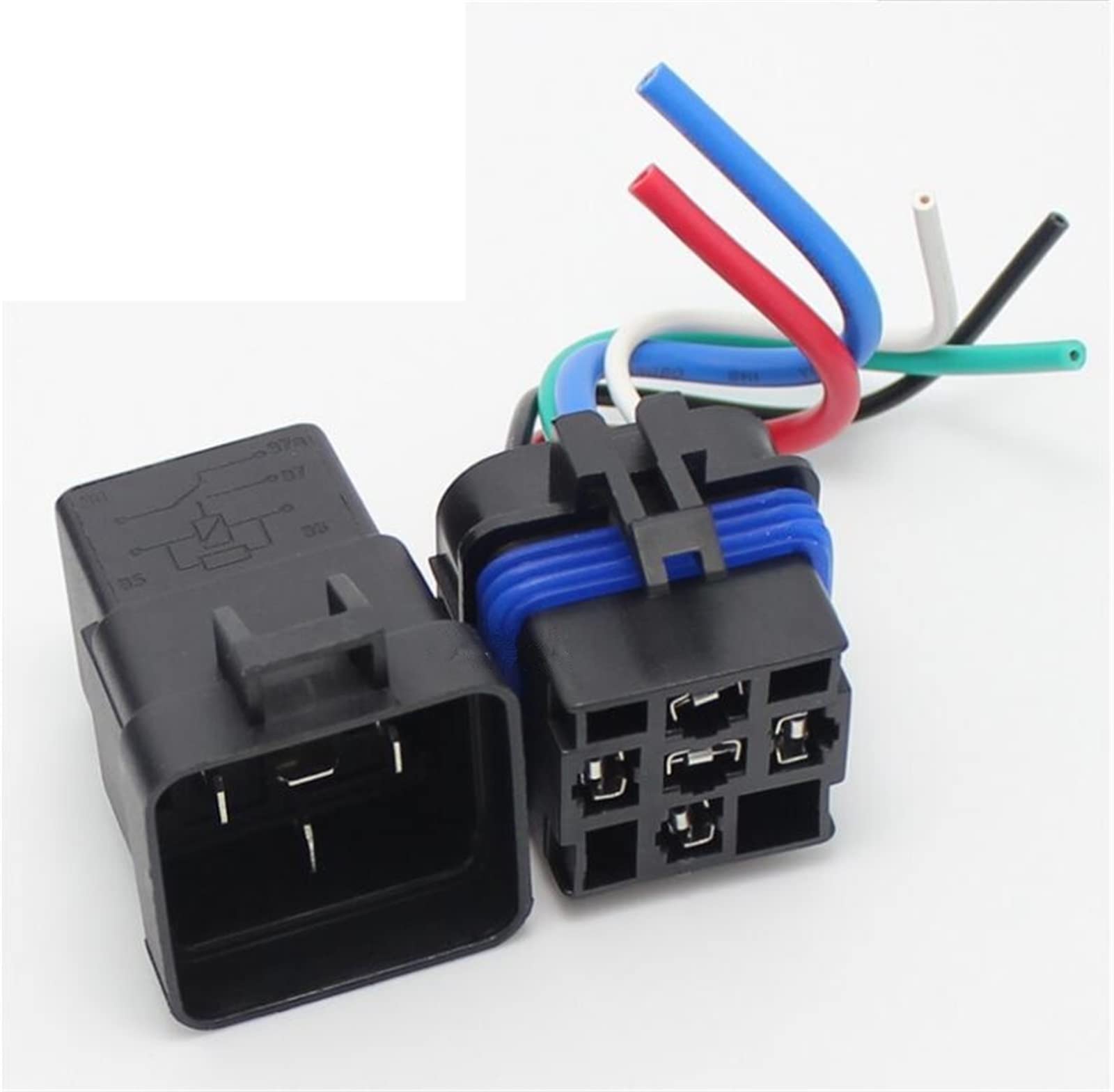AERBNYEQP 1Pcs 4 pin 5 Relay 12v 40A with Plug and 12cm Wire Harness Automobile Modification car Waterproof(12v 40A 5 pin)