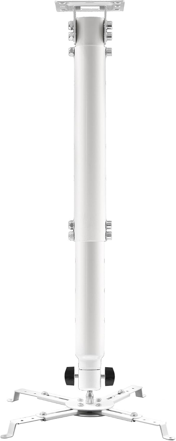 Cheetah Projector Ceiling Mount 27" Adjustable Height, Universal Arms, incudes 15 ft HDMI Cable, Extendable Arms Fit Most Home and Office Projectors up to 40 lbs, White (APMEW)