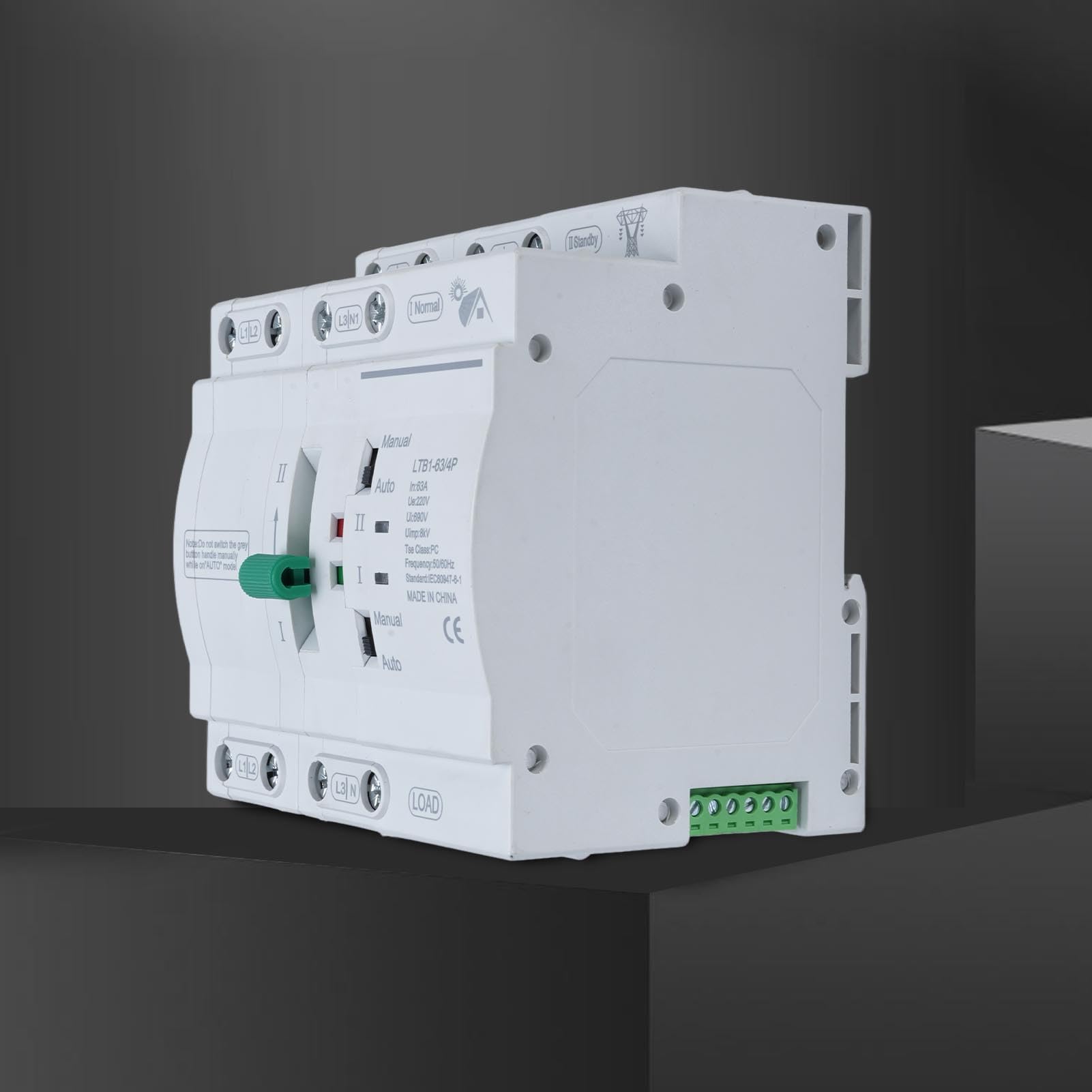 Kadimendium Commutatore Automatico Doppia Potenza Seamless 63A per Impianto Elettrico Residenziale
