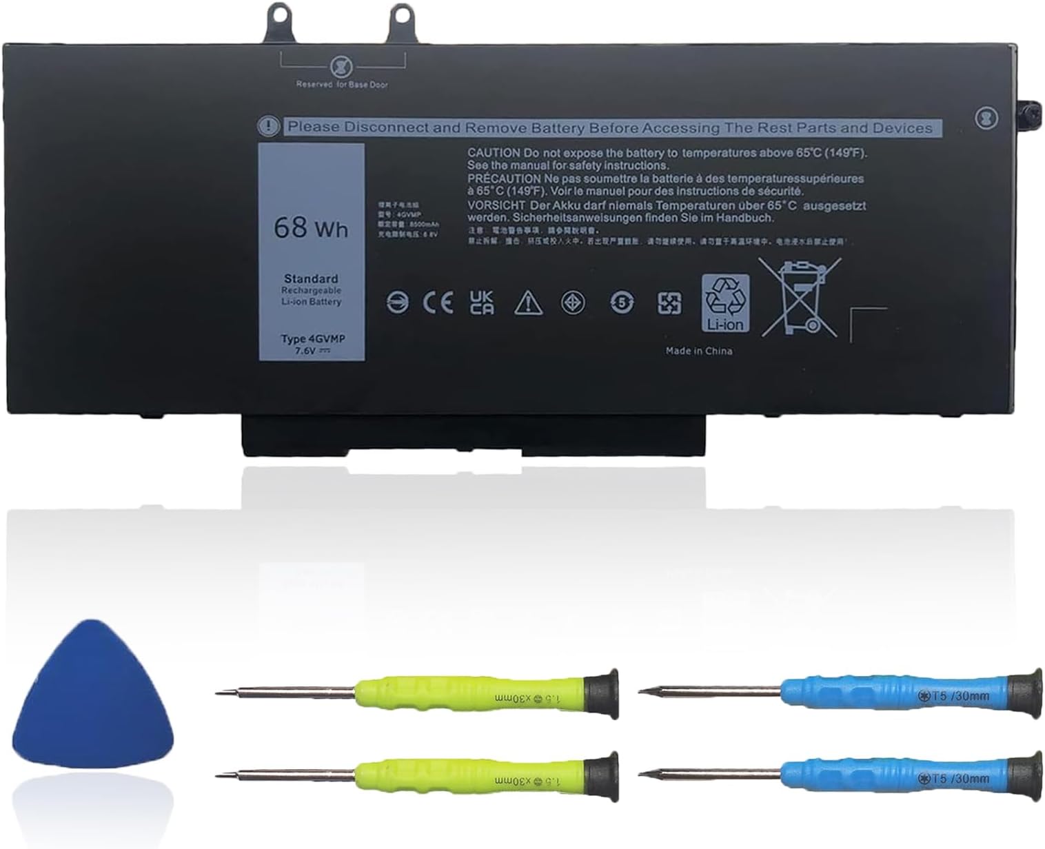 4GVMP Laptop Battery Compatible with Dell Latitude 5400 5500 Precision 3540 Inspiron 7590 7591 7791 2-in-1 Series 1V1XF R8D7N RF7WM 0RF7WM 9JRYT 09JRYT 0X77XY 0C5GV2 7.6V 68Wh